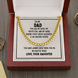 To My Dad Necklace From Daughter I Love You To My Daddy Gift Father Necklace Dad Gift from Son Cuban Chain Necklace