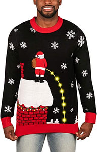 Leaky Roof Black Ugly Christmas Sweater 
