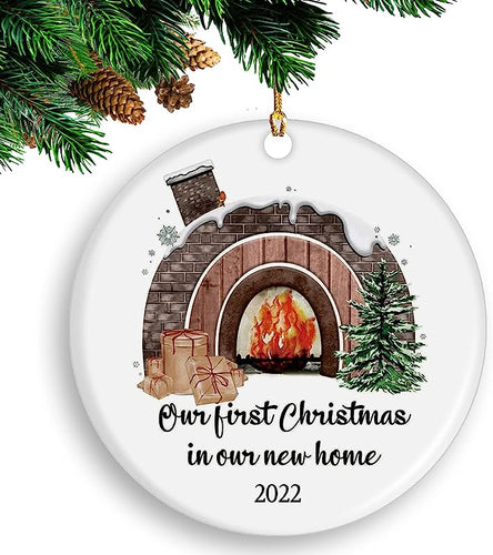First Christmas In New Home,  Christmas Ornament, Housewarming Keepsake, Christmas Tree Decorations - Fireplace