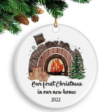 First Christmas In New Home,  Christmas Ornament, Housewarming Keepsake, Christmas Tree Decorations - Fireplace