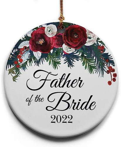 Father Of The Bride Ceramic Christmas Tree Ornament Collectible Holiday Keepsake 2.875