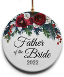 Father Of The Bride Ceramic Christmas Tree Ornament Collectible Holiday Keepsake 2.875" Round Ornament In Decorative Gift Box With Bow For The Father Of The Bride!
