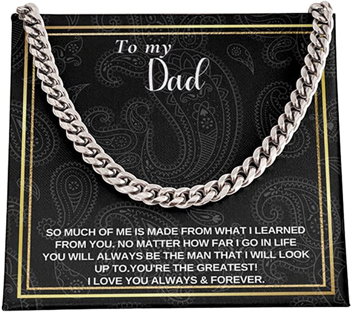 Necklace For Dad Cuban Link Chain Birthday gift for dad Gift for Men for Men-Cubank Link Chain