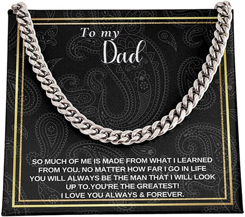 Necklace For Dad Cuban Link Chain Birthday gift for dad Gift for Men for Men-Cubank Link Chain
