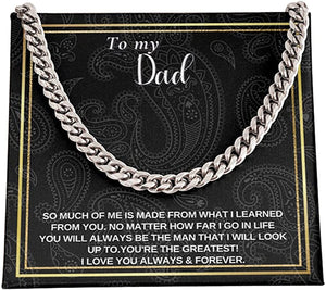 Necklace For Dad Cuban Link Chain Birthday gift for dad Gift for Men for Men-Cubank Link Chain