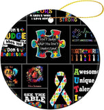Nelife Christmas Tree Ornament Autism Awareness Ceramic Ornaments Hanging Pendant For Xmas Tree Home Wedding Decorations, Gifts Souvenir