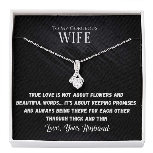 To My Wife Alluring Beauty Necklace From Husband Love Heart Necklace Wife Gifts From Husband Jewelry For Wife With Message Card
