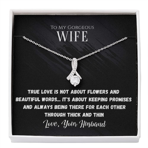To My Wife Alluring Beauty Necklace From Husband Love Heart Necklace Wife Gifts From Husband Jewelry For Wife With Message Card