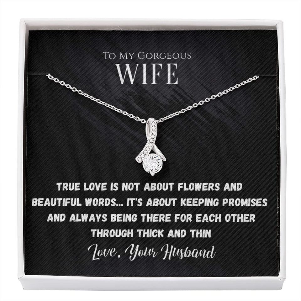 To My Wife Alluring Beauty Necklace From Husband Love Heart Necklace Wife Gifts From Husband Jewelry For Wife With Message Card