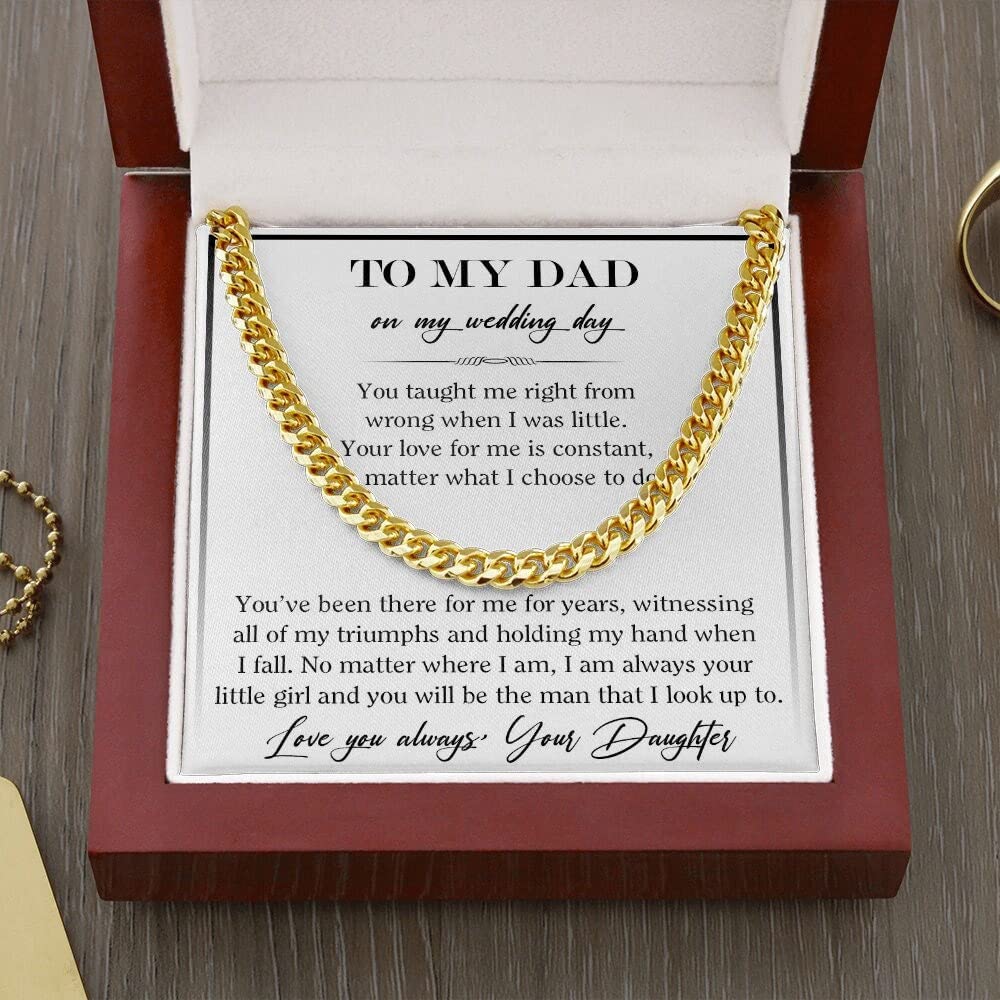 Message Card Necklace Handmade Jewelry Message Necklace Jewelry Card Cuban Link Chain Necklace for Dad Wedding Gift