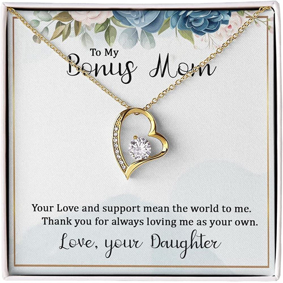 to My Bonus Mom Forever Love Pendant Necklace