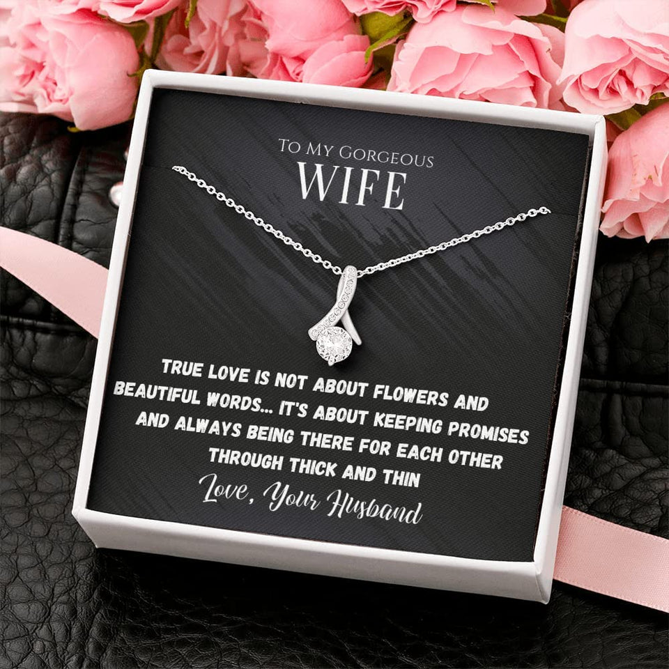 To My Wife Alluring Beauty Necklace From Husband Love Heart Necklace Wife Gifts From Husband Jewelry For Wife With Message Card