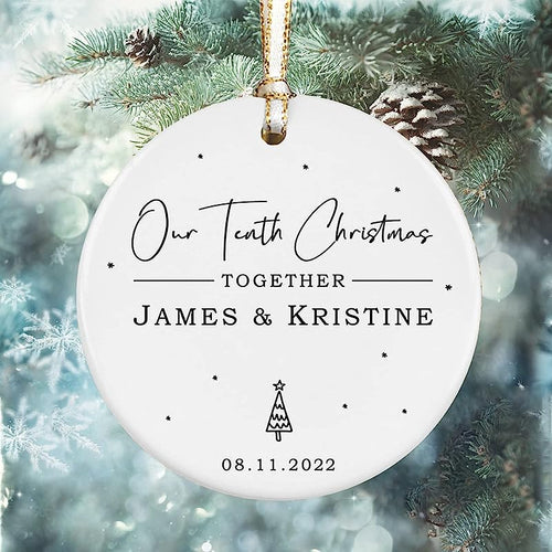 Personalized Couples Ornament, Anniversary Ornament, First Christmas Together Ornament, Custom Couples Keepsake Gift, Married Couple Gift, Gift For Him And Her