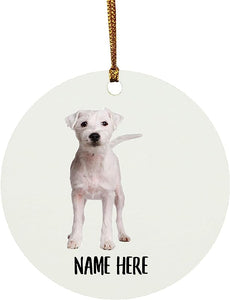 Lovesout Funny Parson Jack Russell Terrier White Personalized Name Gifts  Christmas Tree Ornaments Circle