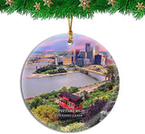 Pittsburgh Pennsylvania Usa Christmas Ornament Travel Souvenir Personalized Christmas Tree Pendant Hanging Decoration