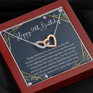 55th Birthday Necklace Interlocking Hearts Necklace 55th Birthday For Her Gift 55th For Her Fifty Fifth For Women