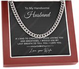 To My Husband Cuban Chain Necklace Husband Necklace from Wife Wife Husband Necklace Chain Custom Jewelry Valetine