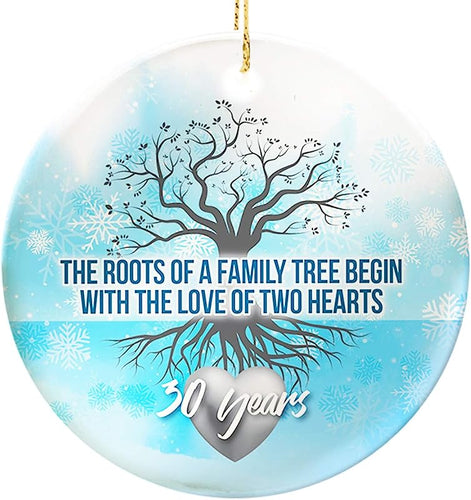 30Th Wedding Anniversary Ceramic Ornament (Family Tree)