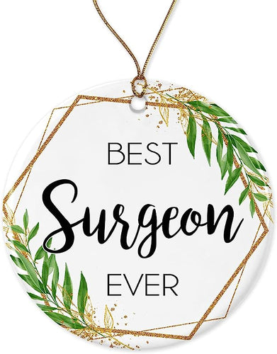 Surgeon Christmas Ornament - Christmas Ornament Gift For Surgeon - World'S Best Surgeon - Best Surgeon Ever - Surgeon Gifts Printed On Both Sides