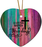 A Lot Can Happen In Three Days Art, Easter Art, Christian Art, Cross Art, Easter Art For Tree Decoration Personalized Christmas Ornament For Girl Baptized Ornament Keepsake Christening Gift For Girls