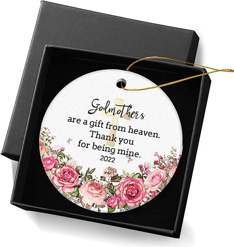 Godmothers Are A Gift From Heaven Christmas Ornament  For Godmother Keepsake Christmas Ornament Best Godmother Gifts Christmas Tree Ornaments 2.95In With Gift Box