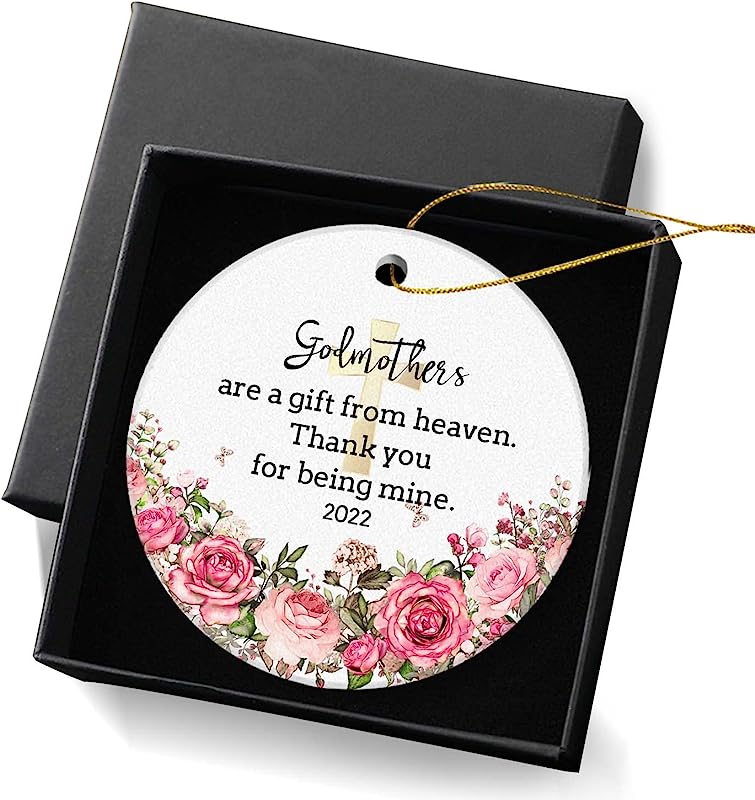 Godmothers Are A Gift From Heaven Christmas Ornament  For Godmother Keepsake Christmas Ornament Best Godmother Gifts Christmas Tree Ornaments 2.95In With Gift Box