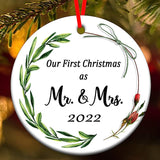 Christmas Ornaments , Our First Christmas As Mr And Mrs , Our First Christmas Married Ornament , Ceramic Christmas Tree Ornaments, Wedding Gifts For Couples Unique , Newlywed Gifts