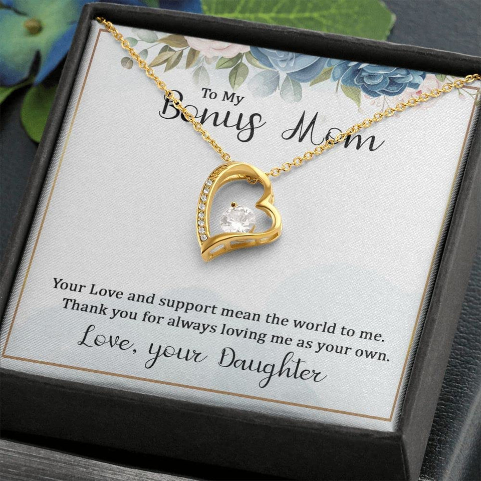 to My Bonus Mom Forever Love Pendant Necklace