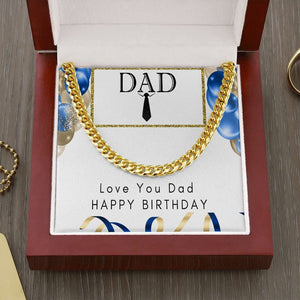 Birthday Necklace For Dad Happy Birthday To My Dad Cuban Link Chain Gift for Dad Gift from Son or Daughter Father's