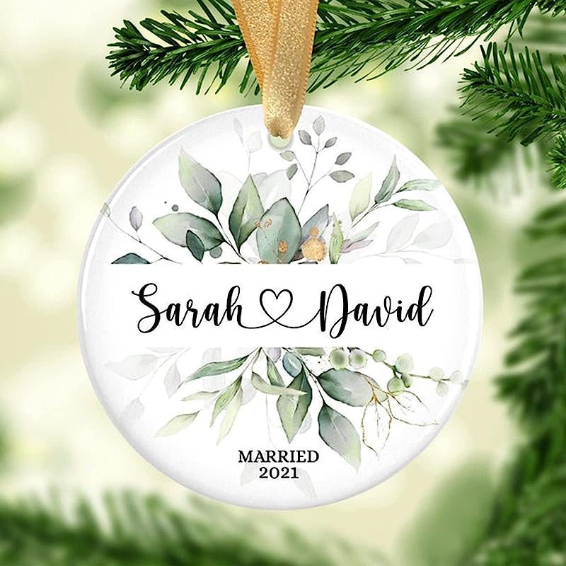 Wedding Initial Ornaments - Personalized First Married Christmas Ornament - Married Keepsake - Wedding - Personalised Mr. & Mrs. Gift