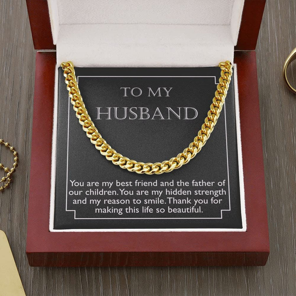 Handmade Necklace Message Card Jewelry Message Necklace Personalized Gifts Message Card To My Husband Cuban Link