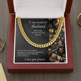For Husband Cuban Link Chain Necklace With Message Card Gift For Husband Or Boyfriend I Love You Forever