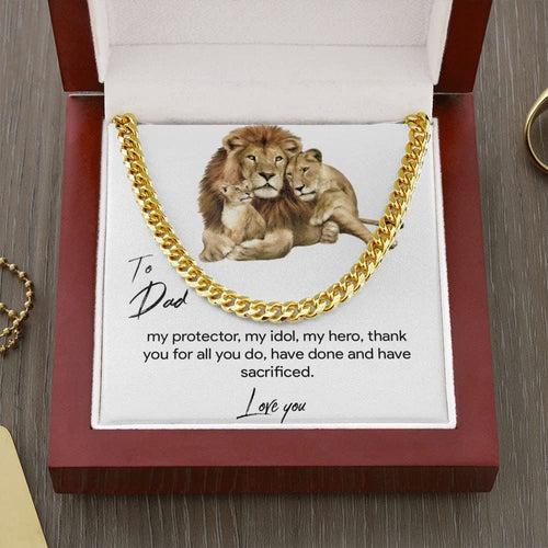 Cuban Link Chain Necklace With Message Card For Dad Gift For Dads Birthday Or Any Occasion.