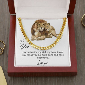 Cuban Link Chain Necklace With Message Card For Dad Gift For Dads Birthday Or Any Occasion.
