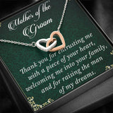 Wedding Necklace Gift, Mother Of The Groom Necklace From Bride,Mother In Law Necklace,Groom'S Mother Interlocking Hearts Necklace, Gift Necklace With Message Card And Gift