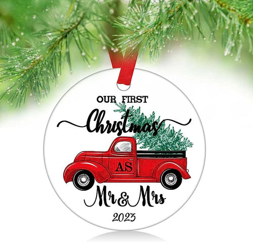 Our First Christmas As Mr Mrs Ornaments  Our First Christmas As Mr And Mrs Couple Married Wedding Decoration 3