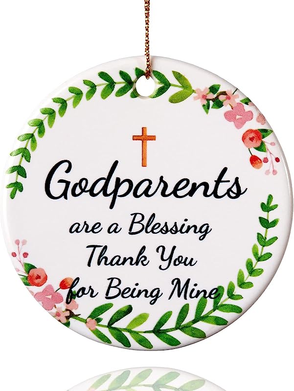 Godparents Christmas Ornament , Godparent Ornament Gifts For Godparents, Godparents Gift From Godchild, 3Inch God Parents Ornament