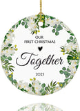 First Christmas Together Ornament , 1St Christmas Together Ornament , First Christmas Together Gifts, 2.9" Ceramic Couples First Christmas Tree Ornaments 