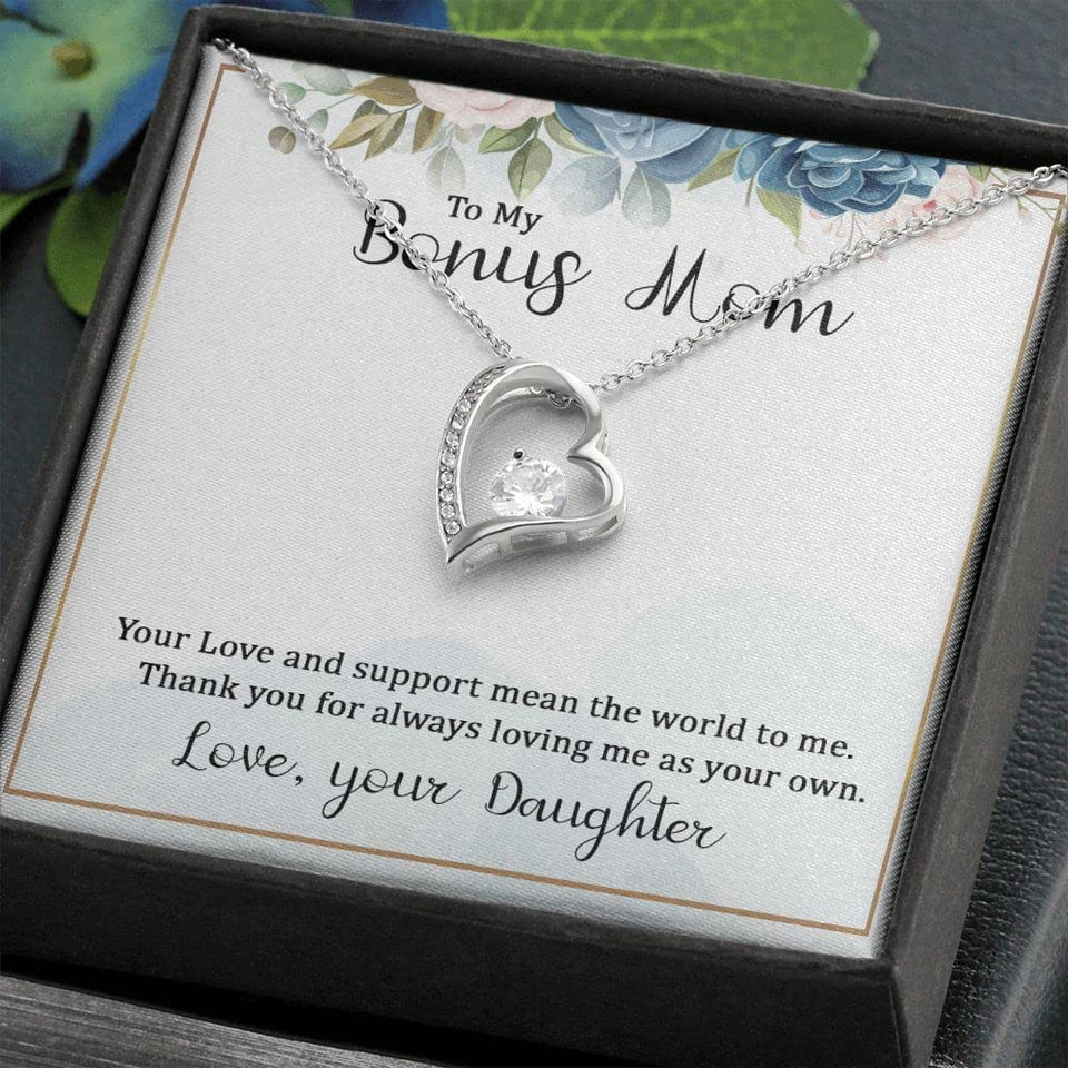 to My Bonus Mom Forever Love Pendant Necklace