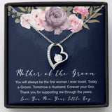 To The Mother Of The Groom Forever Love Heart Necklace Gift From Son, You'll Always Be The First Woman I Ever Loved, Gift Idea For Mom From Son
