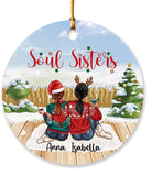Soul Sisters Christmas Ornament For Best Friend, Personalized Best Friend Christmas Ornament, Soul Sisters Ornament Gift For Bestie, Friends, Custom Friendship Ornament Keepsake