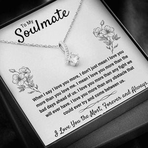 To My Soulmate Alluring Beauty Necklace Jewelry Gifts For My Wife Soulmate Girlfriend Love with Message Card Box
