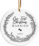 Our First Christmas As Mr And Mrs , Our First Christmas Married Ornament , Wedding Gifts For Couples Unique , Newlywed Gifts For Couples, Ornaments For Newlyweds, 1St Wedding Ornament 