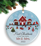 Our First Christmas As Mr. And Mrs. - Married Ornaments,  Wedding Keepsake, Christmas Tree Hanging Accessories, Newlyweds Gifts