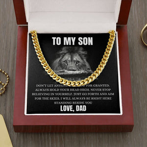Necklace Gift To My Son From Dad - Love Dad For Son From Dad Son Cuban Link Chain Necklace Teenager