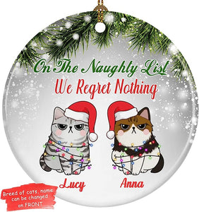 Personalized Christmas Ornaments  - Customized Name Dog Cat For Christmas Tree Ornaments - Custom 3" Ceramic,  Xmas Ornament, Decoration Gift For Pet Lovers (Option 1)