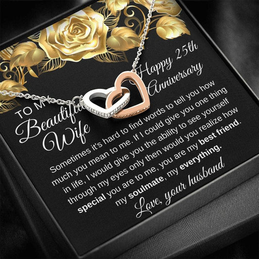 25th Birthday Necklace You Are My Best Friend My Soulmate My Everything Interlocking Hearts Necklace Jewelry Meaning