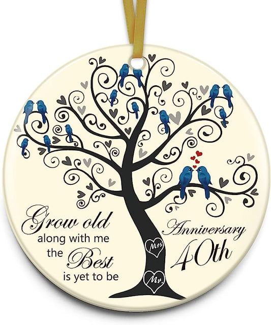 40Th Anniversary Wedding Ornament 40 Years As Mr And Mrs  Christmas Ornament For Couple Wedding Gift For Parent Married Decoration