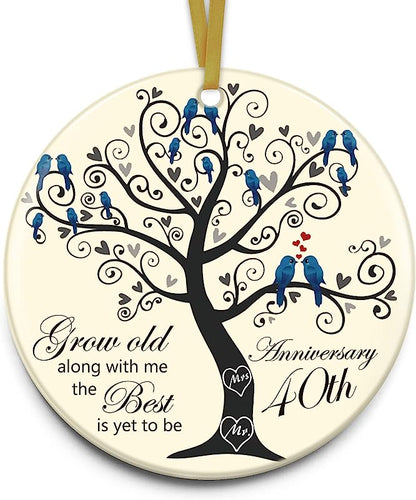 40Th Anniversary Wedding Ornament 40 Years As Mr And Mrs  Christmas Ornament For Couple Wedding Gift For Parent Married Decoration