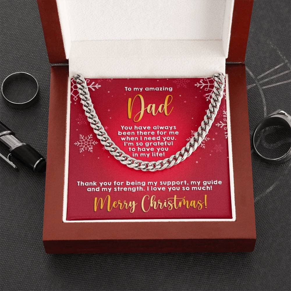 Fathers Day Gift Message Necklace Gifts for Dad Cuban Link s for Dad from Daughter Personalized Gifts